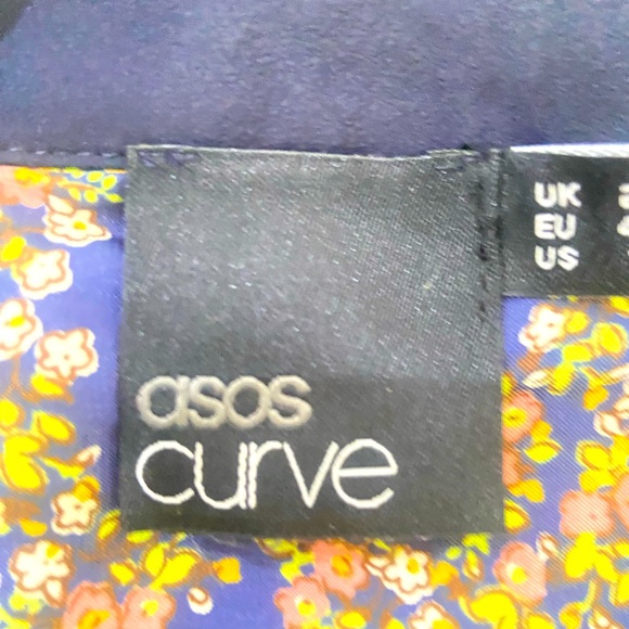 Asos Curve short sleeve button down shirt dress mixed cherry blossom print 16 - Picture 11 of 12